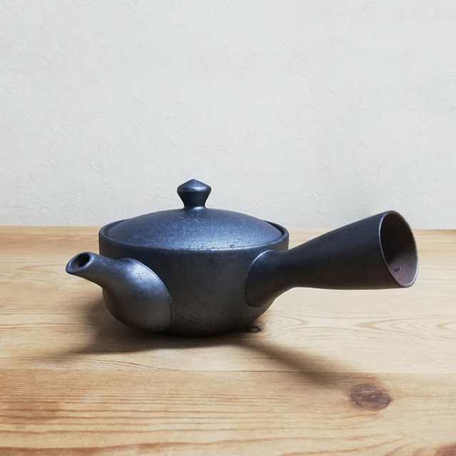 萬古焼 ベンリー急須 ペア茶セット ＜黒ゆずたたき＞ 【取寄品】 茶器セット おしゃれ 使いやすい 注ぎやすい 洗いやすい かわいい 可愛い 湯呑み  湯のみ 湯飲み きゅうす 底網 来客用 ギフト プレゼント お祝い 陶器 日本製 急須