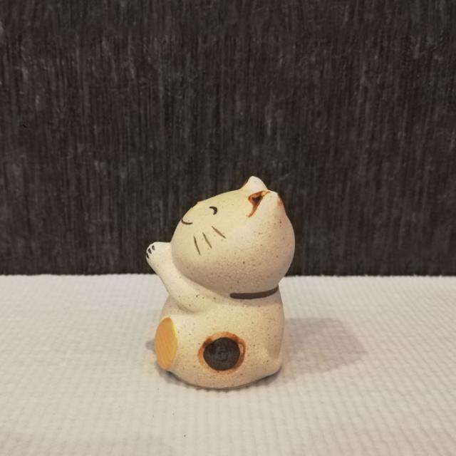 希少　万古焼　ねこ　置物　三重県四日市　未使用 希少 万古焼 ねこ 置物 三重県四日市 未使用