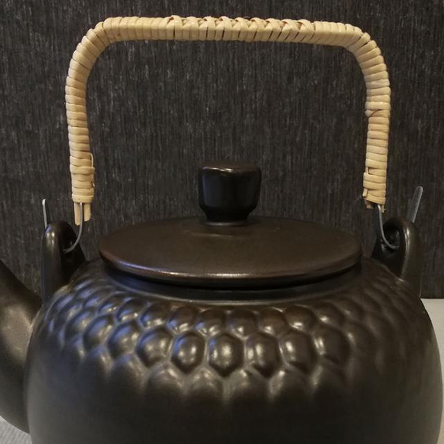 萬古焼 直火用 栗茶 亀甲耐熱土瓶 ＜1700cc＞ 【取寄品】 お茶