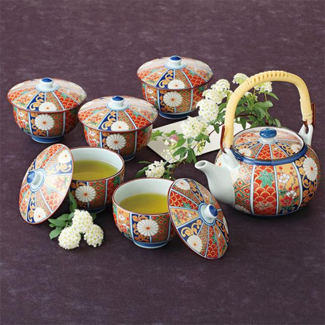 波佐見焼 金彩古伊万里 蓋付茶器揃 【取寄品】 土瓶 汲出 汲み出し