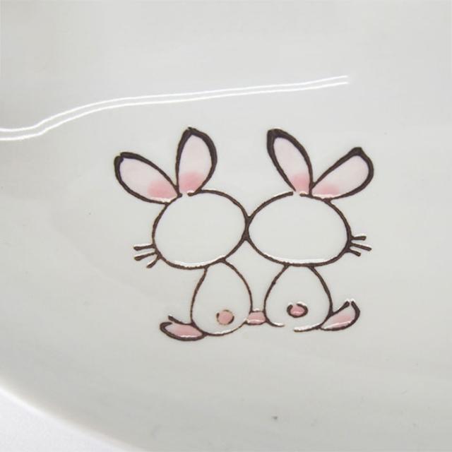 波佐見焼 うさぎ 仕切ミニプレート 【取寄品】 仕切り皿 仕切りプレート ワンプレート 子供用食器 子ども用 こども用 子供向け うさぎ柄 小さい お皿 ウサギ おしゃれ かわいい 可愛い 普段使い 洋食器 電子レンジ対応 食洗機対応 ギフト お祝い プレゼント 日本製 プレート