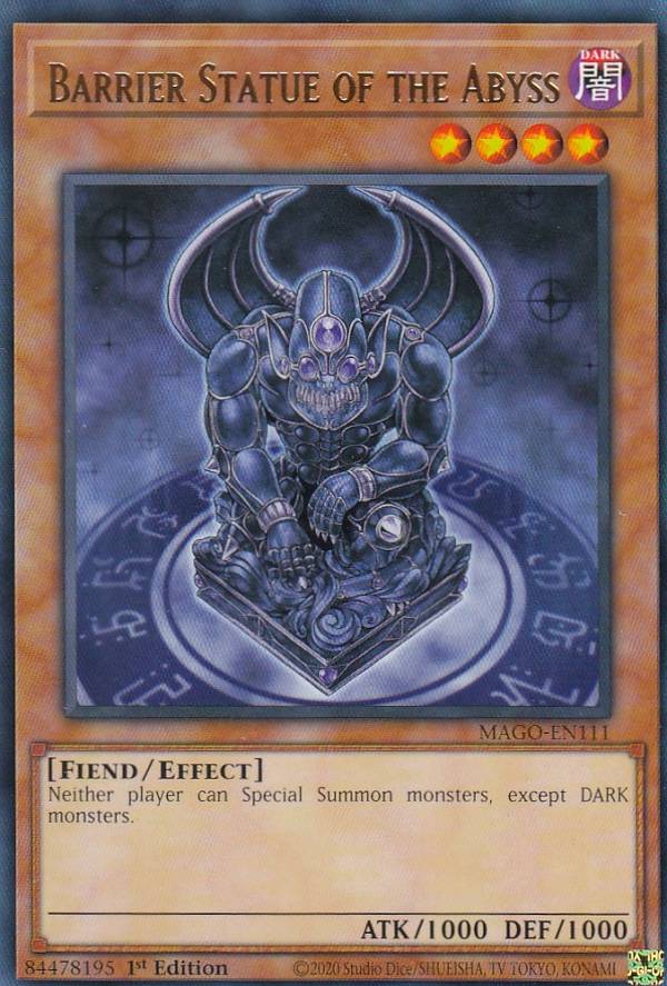 遊戯王 Mago En111 深淵の結界像 Barrier Statue Of The Abyss 英語版 1st Edition レア Maximum Goldの通販はau Pay マーケット 激安トレカのリアライズ