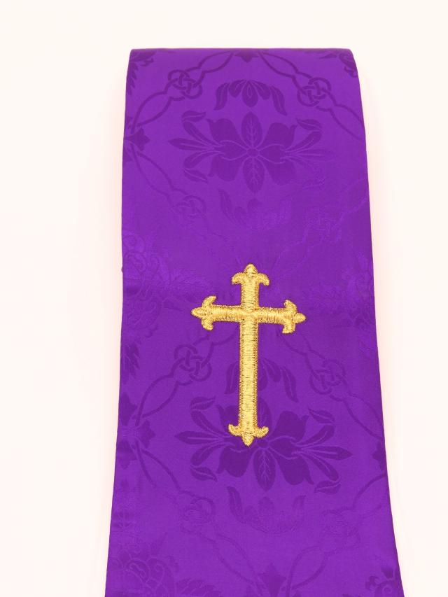 牧師用ストール 紫色 百合十字 シルク製の通販はau Pay マーケット 健康フォーグレイス