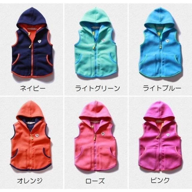 子供用ジップアップパーカー フリースパーカー 袖なし パーカー フード付き ジッパー ファスナー チャック ベスト パイピング加の通販はau Pay マーケット 美良