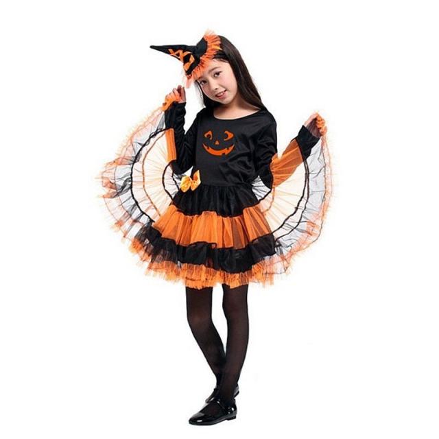 子供用 コスプレ衣装 コスプレセット キッズコスプレ ハロウィン ハロウィンカラー ワンピース 長袖 帽子付き 女の子 キッズ の通販はau Wowma 美良