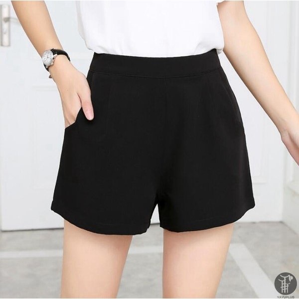 ハーフパンツ 半ズボン ボトムス スラックス レディース パンツ ポケット付き シフォン 女性用 ベーシック 仕事 会社 オフィの通販はau Wowma 美良