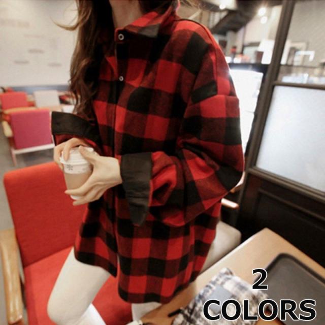 トップス シャツ ネルシャツ チェック 長袖 レディース 女性 秋 冬 プチプラ カジュアル シンプル 柄 赤 ゆったり かわいの通販はau Pay マーケット 美良