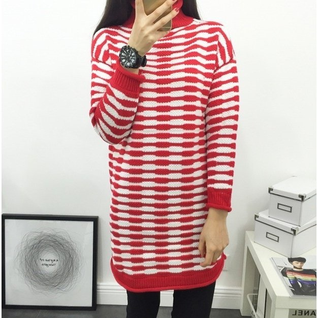 タートルニットワンピース タートルネックワンピース 長袖ワンピース ミニワンピース ミニ丈ワンピース バイカラーワンピース レデの通販はau Pay マーケット 美良