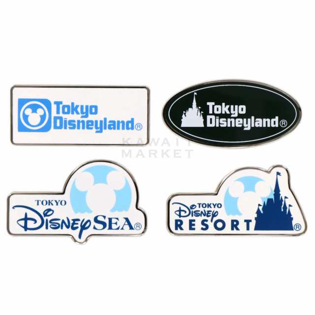 ディズニーリゾート ロゴ ピンバッジ 4個セット アクセサリー
