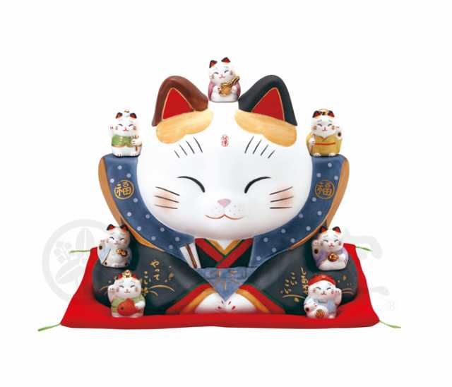 招き猫 置物 陶器 中 七福神 福助 商売繁盛 開運 左手 右手 プレゼント 金運 まねき猫 まねきねこ 開店祝い ギフト プレゼントの通販はau Pay マーケット アラモード