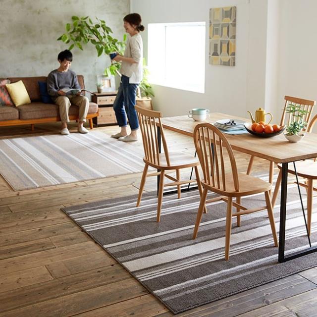 最大1000円クーポン配布中 ダイニング ラグ 北欧 ラグマット おしゃれ ストライプ カーペット 絨毯 日本製 防ダニ ボーダー 長方形 2の通販はau Pay マーケット A La Mode ヤマソロ公式