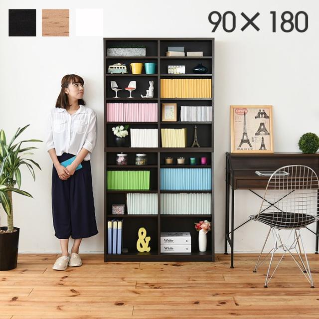 壁面収納 薄型 棚 本棚 文庫本 書棚 木製 スリム 大容量 おしゃれ 北欧 オープンラック リビング収納 90幅 高さ180の通販はau Pay マーケット A La Mode ヤマソロ公式