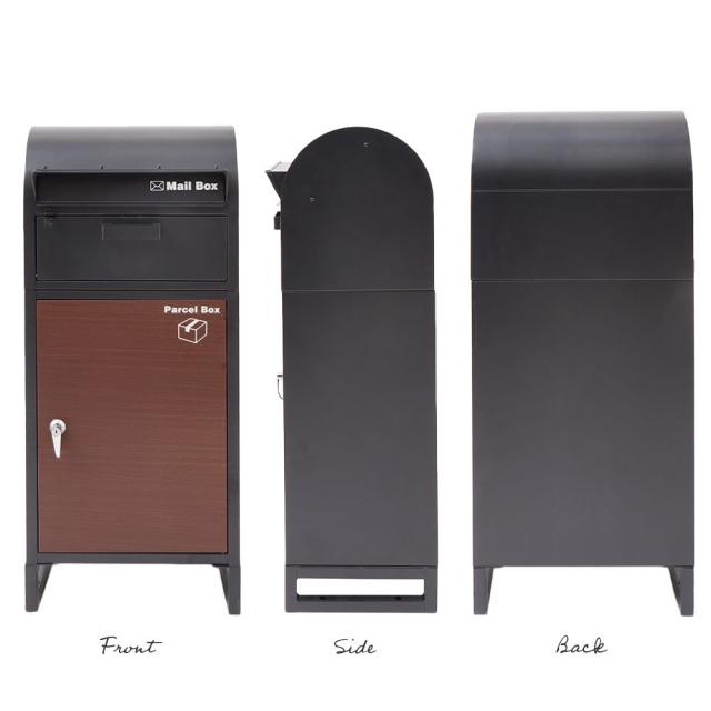 ポスト 宅配ボックス 置き型 スタンドポスト 大容量 鍵付き 送料無料 木目調 ガルバナイズド加工 レバーハンドル ブラック カーキ 黒 ルの通販はau Pay マーケット ヤマソロ公式 A La Mode