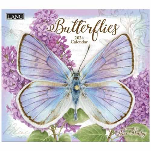 LANG ラング 2024 Calendar 壁掛けカレンダー2024年 Butterflies Art