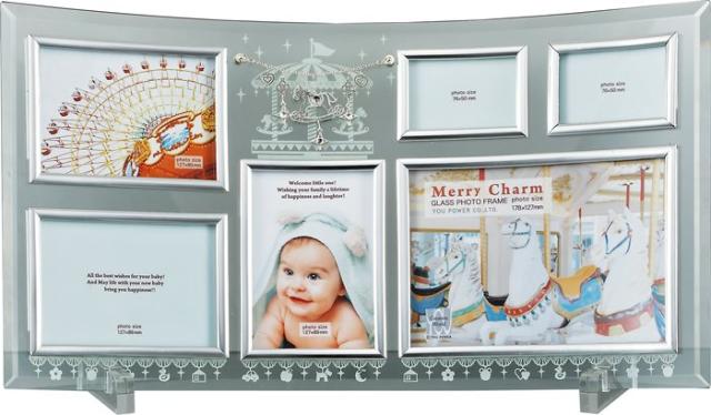 取寄品 送料無料 フォトフレーム メリーチャーム ガラスフォトフレーム 6ウィンドウ インテリアグッズの通販は 6,380円