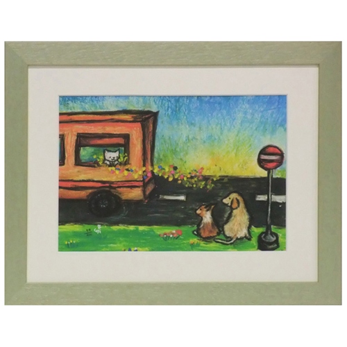 取寄せ品 送料無料 絵描きサリー SAT-09 リミテッドエディション額装 メッセージアートの通販は 7,744円