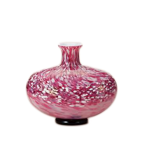 取寄品 送料無料 津軽びいどろ フラワーベース 花器 ガラス壺 弘前桜 花あかり ギフト雑貨石塚硝子