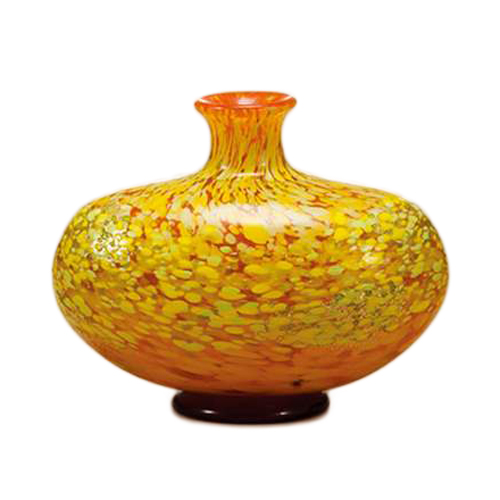 取寄品 送料無料 津軽びいどろ フラワーベース 花器 中 十和田 紅葉 ギフト雑貨石塚硝子
