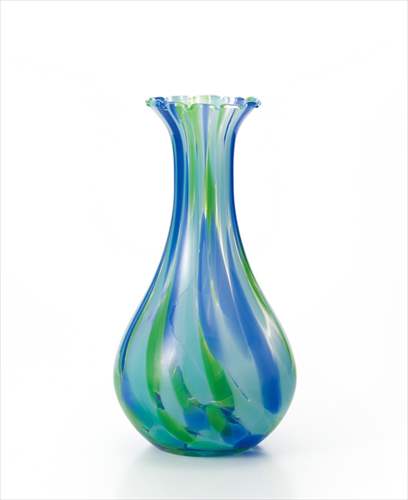 取寄品 津軽びいどろ フラワーベース 花器 津軽海色 ギフト雑貨石塚硝子の通販は