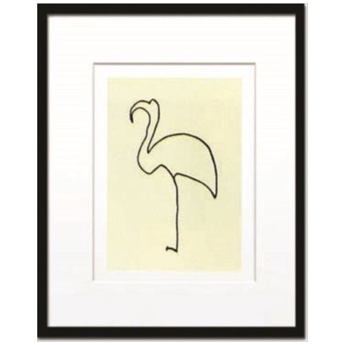 取寄品 送料無料 Pablo Picasso インテリア アート デザイナーズアート Le flamand rose Silkscreen 額付きシルク