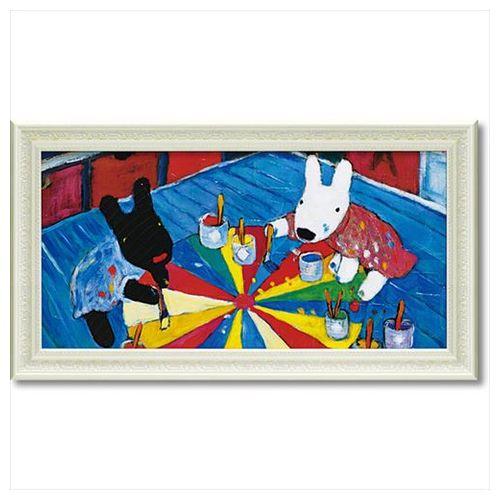 取寄品 送料無料 リサとガスパール フレンチ アート 額付ポスター アート フレーム L ワイド ペインティングの通販はその他額縁