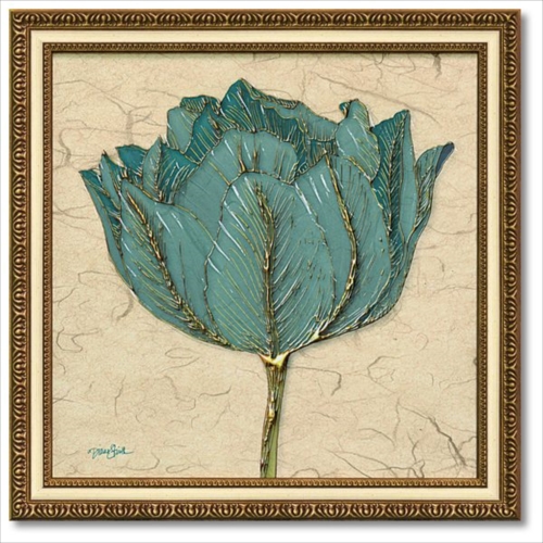 取寄品 送料無料 ダイアン・スティムソン フラワー アート Art Frames ゴールドターコイズチューリップ インテリア グッズ