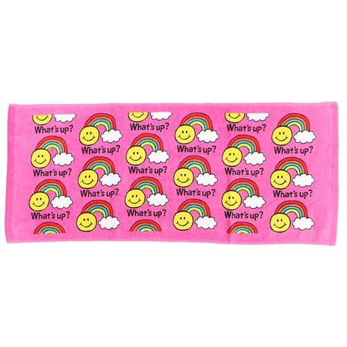 フェイスタオル スマイルレインボーピンク プリント ロングタオル 34 80cm おもしろ雑貨 グッズ メール便可の通販はau Pay マーケット シネマコレクション 5400円以上で送料無料