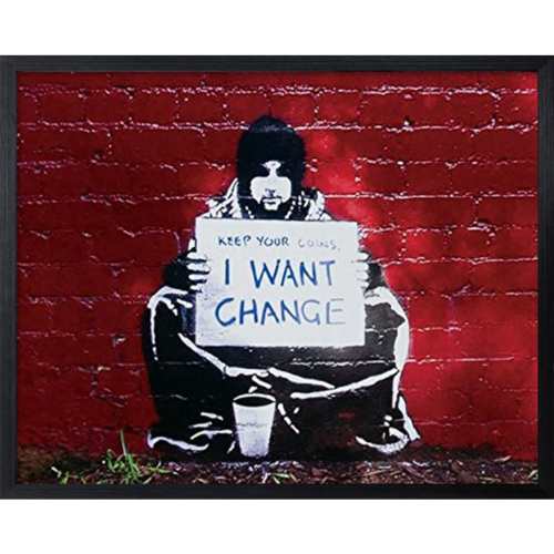 バンクシー アートフレーム Banksy I Want Change IBA-61755 額付き インテリア 取寄品 送料無料