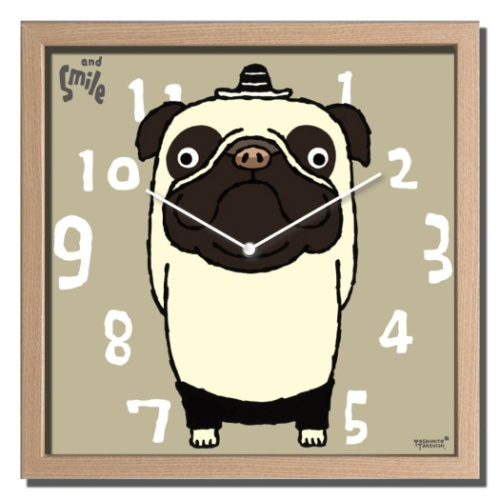 武内祐人 掛け時計 Artist Clock パグ CAC-52638 ギフト 可愛い インテリア 取寄品 送料無料