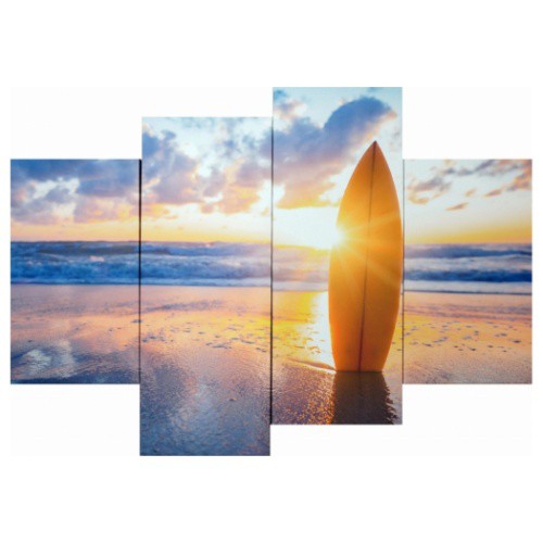 キャンバスアート 写真 アート Bello Canvas Art Surfboard on the beach at sunset (4枚ｾｯﾄ) IPT-61747 取寄品 送料無料