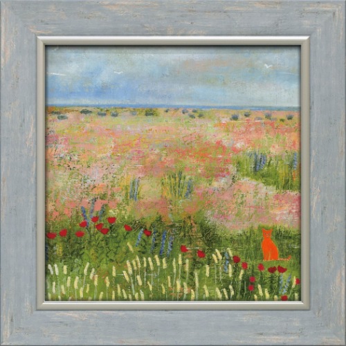 アンナ・ウィルソン アートフレーム ビーチ キャット AW-07501 37x37cm 額付きポスター インテリア 取寄品 送料無料の通販は 7,761円