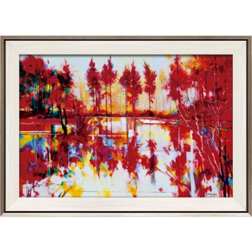 ダグ・イートン 風景画 メドウクリフ ミアンダリング DE-17013 78.5x56.5cm 額付きポスター インテリア 取寄品 送料無料