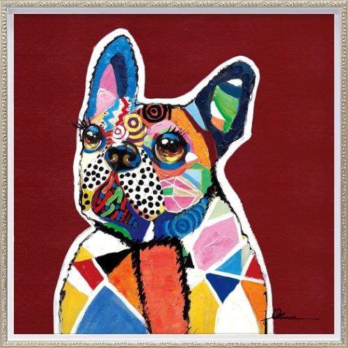 オイルペイントアート 動物画 イノセント ドッグ (Mサイズ) OP-18021 油絵 額付き 犬 かわいい インテリア 取寄品 送料無料の通販は 15,400円