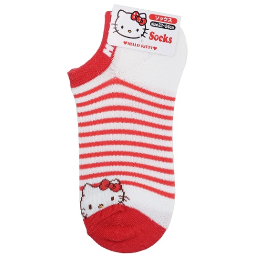 ハローキティ 女性用 靴下 レディース スニーカーソックス ボーダーレッド サンリオ 23 24cm キャラクター グッズ メール便可の通販はau Pay マーケット シネマコレクション 5400円以上で送料無料