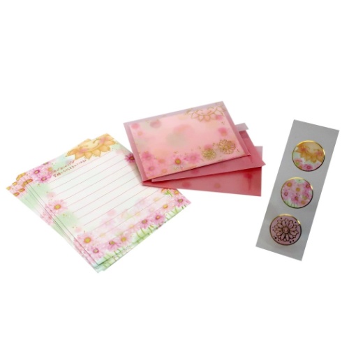 手渡し 手紙セット もん Mon Series ミニ レターセット 太陽とガーベラ 便箋 封筒 封シール ガーリーイラスト グッズ メール便可の通販はau Pay マーケット シネマコレクション 5400円以上で送料無料