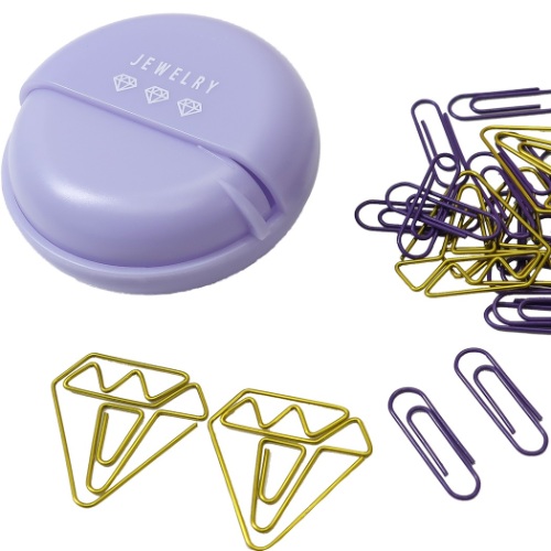 クリップ サークルケース付き ゼムクリップ セット 宝石 パープル おしゃれ グッズの通販はau Pay マーケット シネマコレクション 5400円以上で送料無料