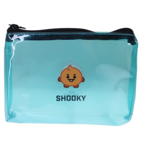 BT21 クリア フラットポーチ PVC ペンポーチ SHOOKY LINE FRIENDS