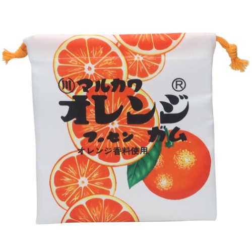 マルカワオレンジガム 巾着袋 フラット きんちゃくポーチ おやつパッケージ キャラクター グッズ メール便可の通販はau Pay マーケット シネマコレクション 5400円以上で送料無料