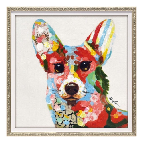 オイルペイントアート 動物画 ハンサム Sサイズ ギフト 額付き インテリア 取寄品の通販は 8,800円