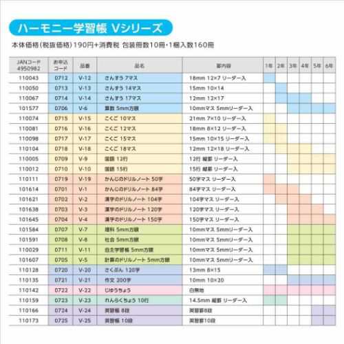 国語ノート ハーモニー学習 こくごノート 18マス Vシリーズ 小学生 2年 3年 4年 グッズ メール便可の通販はau Pay マーケット シネマコレクション 5400円以上で送料無料