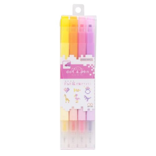 ブランド通販サイト 四角マーカー マーカーペン dot 4本セット ペン エ ドット pen e 絵画