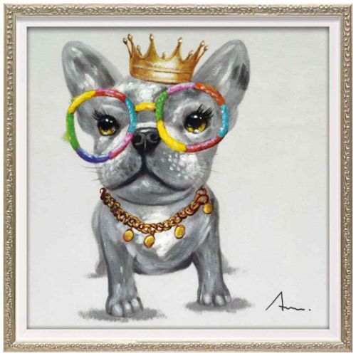 動物画 オイルペイントアート リトルキング Sサイズ ギフト 額付き インテリア 取寄品の通販は 8,800円