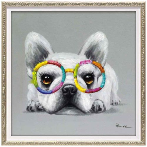 動物画 オイルペイントアート カラフル グラス Sサイズ ギフト 額付き インテリア 取寄品の通販は 7,216円