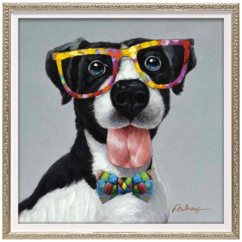 動物画 オイルペイントアート イエロー グラス Sサイズ ギフト 額付き インテリア 取寄品の通販は 8,800円