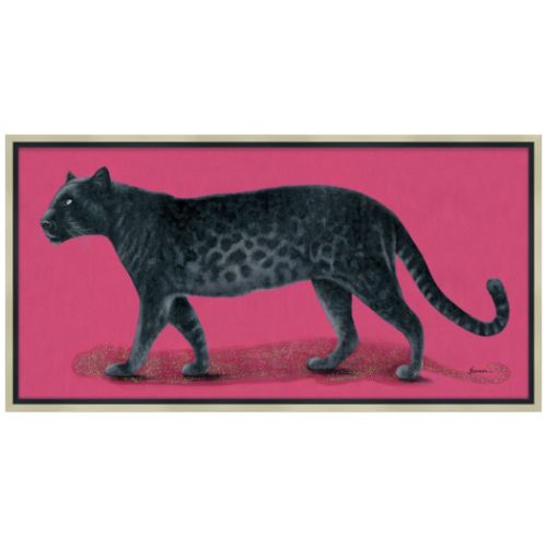 動物画 オイルペイントアート レッド ブラック ギフト 額付き インテリア 取寄品
