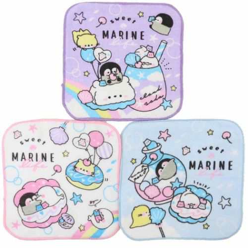 ミニタオル3Pセット ハンカチタオル3枚組 SWEET MARINE LIFE 新入学 新