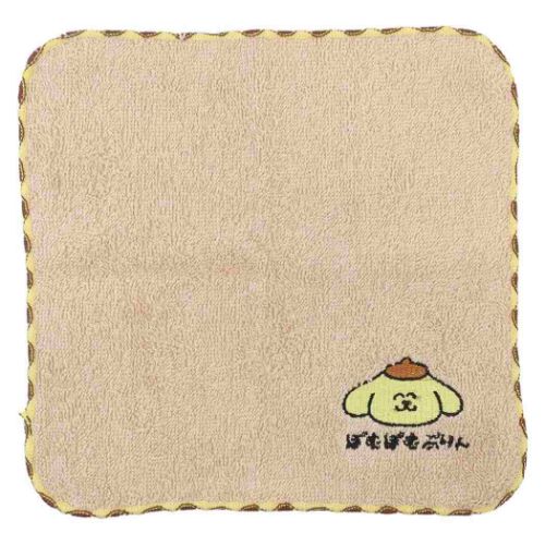 ポムポムプリン ミニタオル ワンポイント刺繍ハンカチタオル おえかき