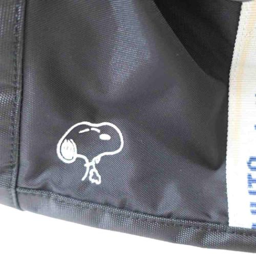 スヌーピー 旅行かばん スクエアボストンリュック BK ロゴテープ