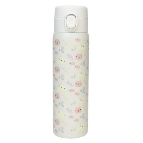 カピバラさん 保温保冷水筒 ステンレスワンプッシュボトル 480ml おはな キャラクター グッズ