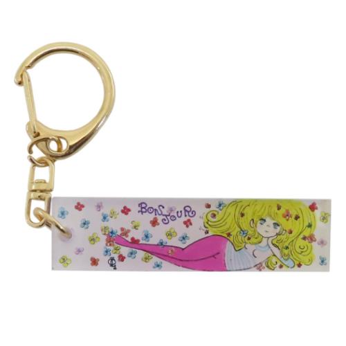 水森亜土 キーリング アクリルスティックキーホルダー bonjour キャラクター グッズ メール便可
